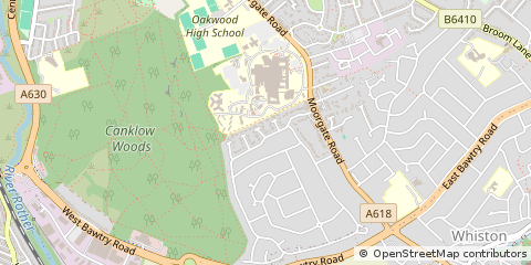 Map of Rotherham, South Yorkshire