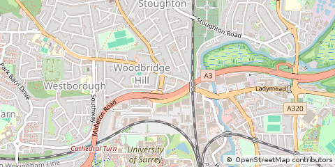 Map of Guildford, Surrey