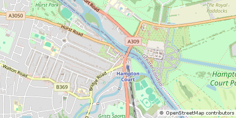 Map of East Molesey, Surrey
