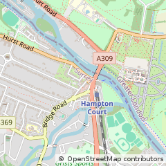 Map of East Molesey, Surrey
