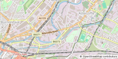 Map of Sheffield, South Yorkshire