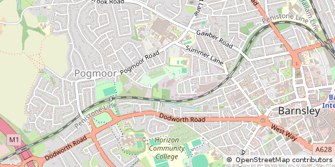 Map of Barnsley, South Yorkshire