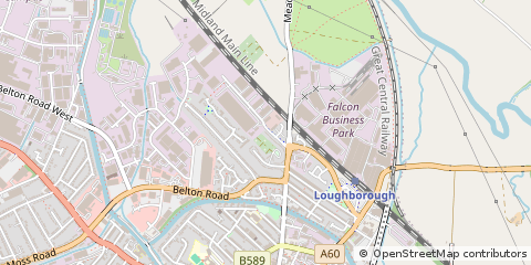 Map of Loughborough, Leicestershire