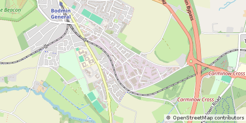 Map of Bodmin, Cornwall