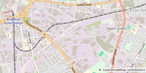 Map of Bradford, West Yorkshire