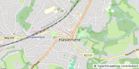 Map of Haslemere, Surrey