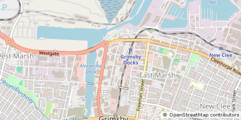 Map of Grimsby, N E Lincolnshire