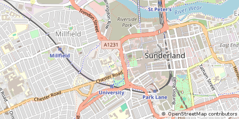 Map of Sunderland