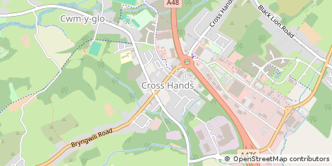 Map of Cross Hands, Carmarthenshire