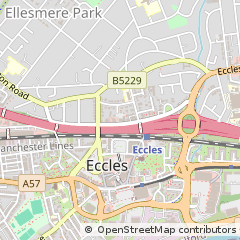 Map of Eccles, Manchester Lancashire