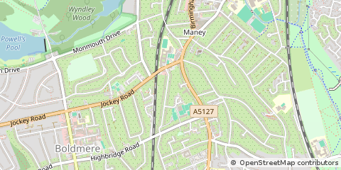 Map of Sutton Coldfield, West Midlands