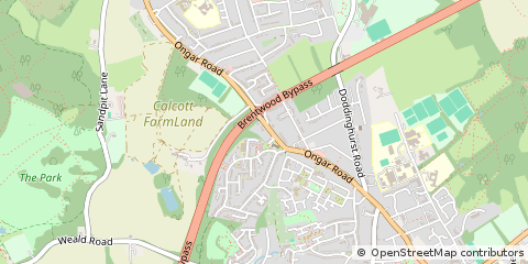 Map of Brentwood, Essex