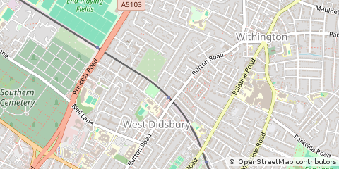 Map of Withington, Greater Manchester