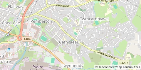 Map of Llanelli, Dyfed