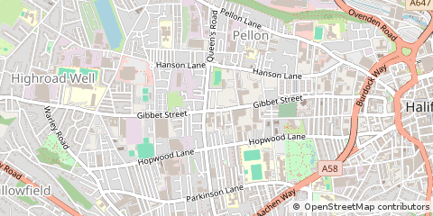 Map of Halifax, West Yorkshire