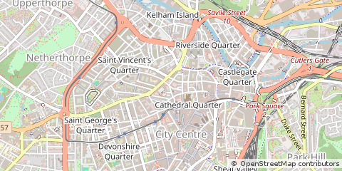 Map of Sheffield, South Yorkshire