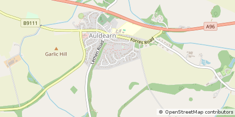Map of Auldearn, Highland