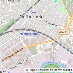 Map of Nottingham, Nottinghamshire