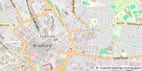 Map of Bradford, West Yorkshire
