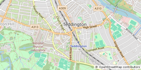 Map of Teddington, Middlesex
