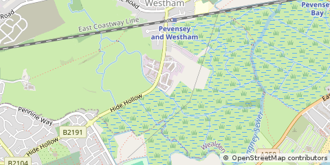 Map of Pevensey, East Sussex