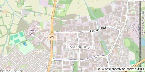 Map of Crawley, West Sussex