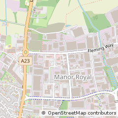 Map of Crawley, West Sussex