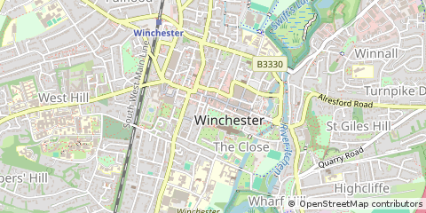 Map of Winchester, Hampshire