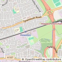 Map of Wallsend, Tyne & Wear