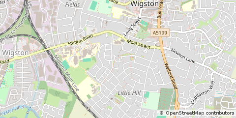 Map of Wigston, Leicestershire