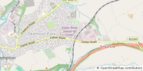 Map of Okehampton, Devon