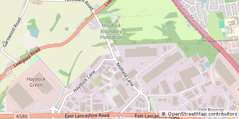 Map of Haydock, Merseyside