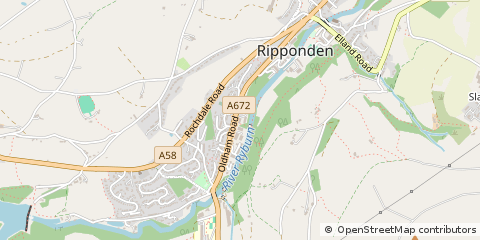 Map of Ripponden, West Yorkshire