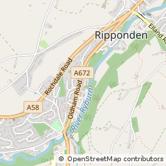 Map of Ripponden, West Yorkshire