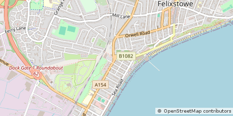 Map of Felixstowe, Suffolk