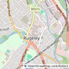 Map of Rugeley, Staffordshire
