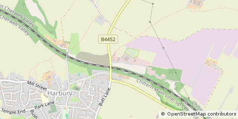 Map of Harbury, Warwickshire