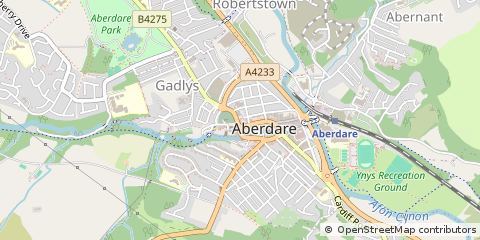 Map of Aberdare, MID Glamorgan