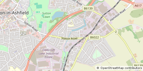 Map of Sutton-in-Ashfield