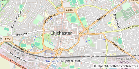 Map of Chichester, West Sussex