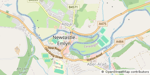 Map of Newcastle Emlyn