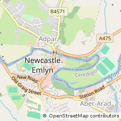 Map of Newcastle Emlyn