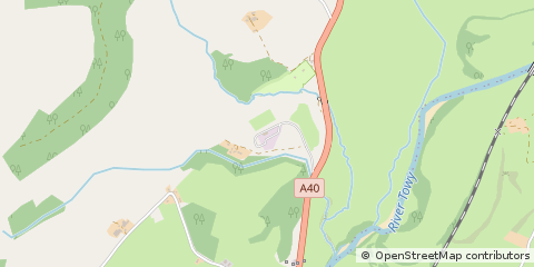 Map of Llangadog, Dyfed