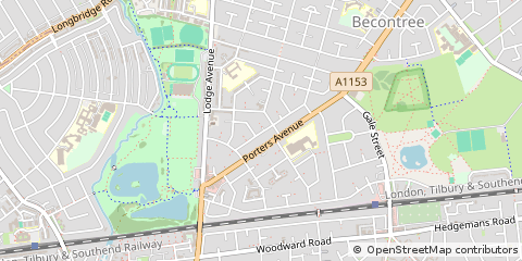 Map of Dagenham, Essex