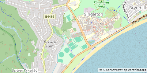 Map of Swansea, West Glamorgan