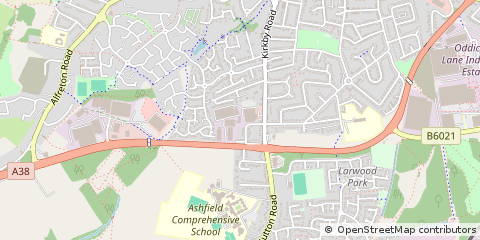 Map of Sutton-in-Ashfield
