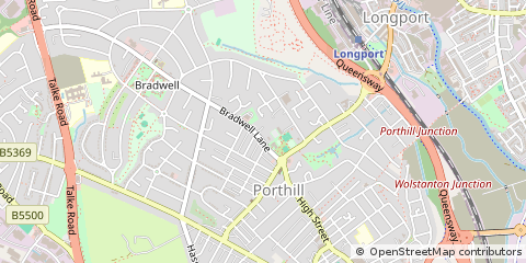 Map of Newcastle Under Lyme, Staffordshire