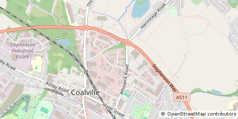 Map of Coalville, Leicestershire