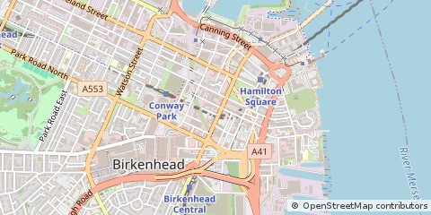 Map of Birkenhead, Merseyside
