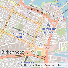 Map of Birkenhead, Merseyside